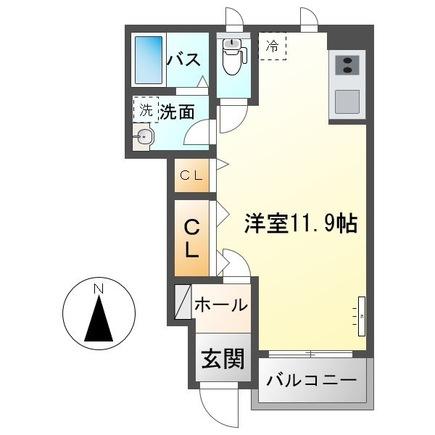 Floor plan for room 107