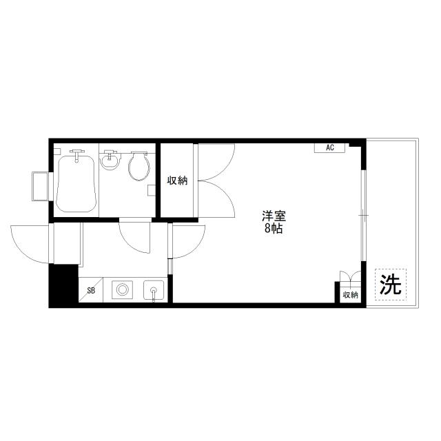Floor plan for room 203