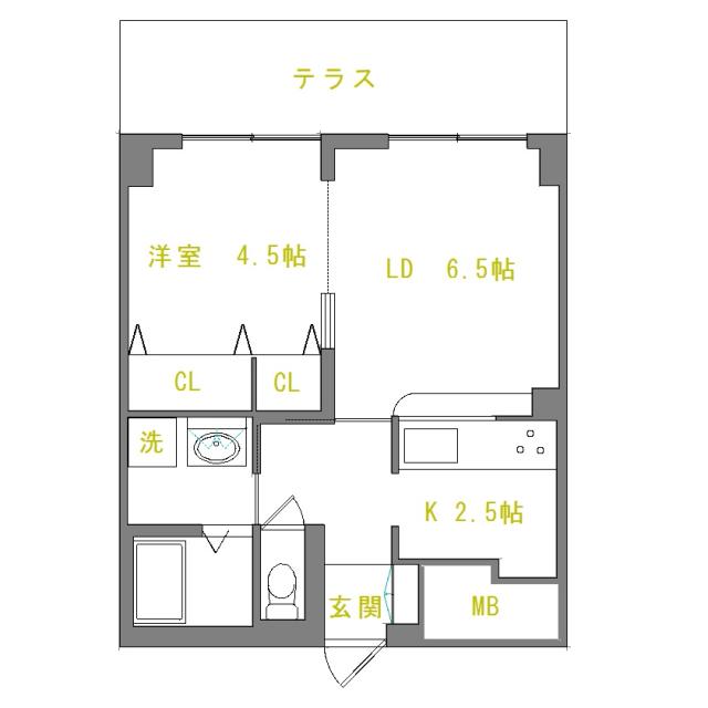 Floor plan for room 101