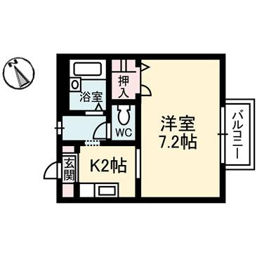 Floor plan for room 205
