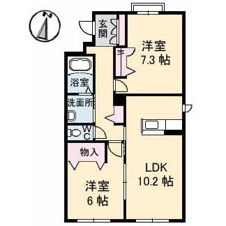 Floor plan for room 105