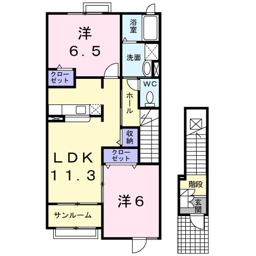 Floor plan for room 203