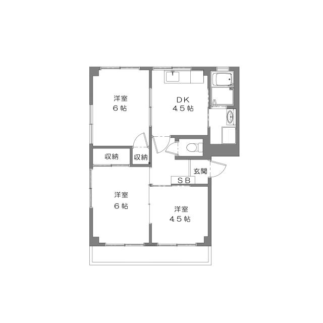 Floor plan for room 206