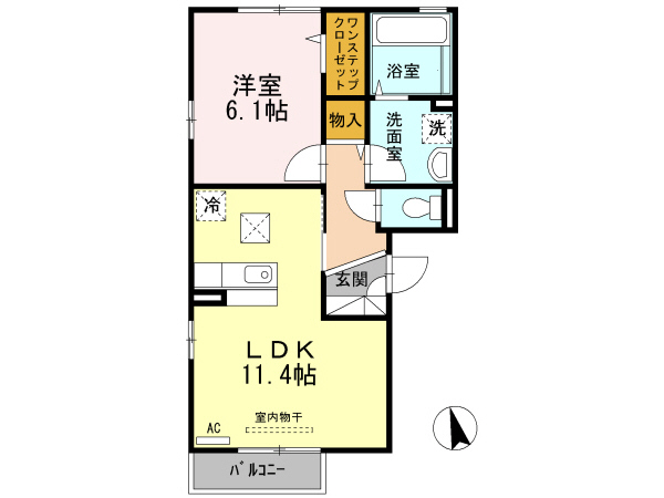 Floor plan for room 101