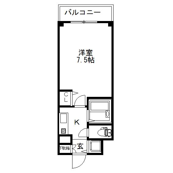 Floor plan for room 105