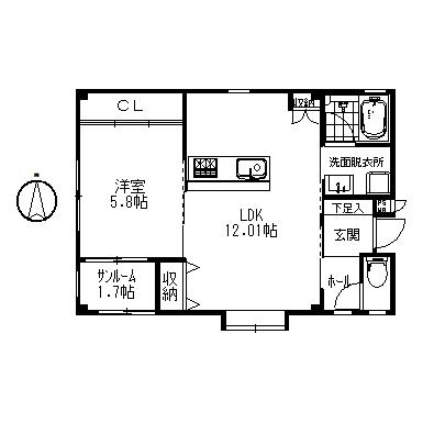 Floor plan for room 101